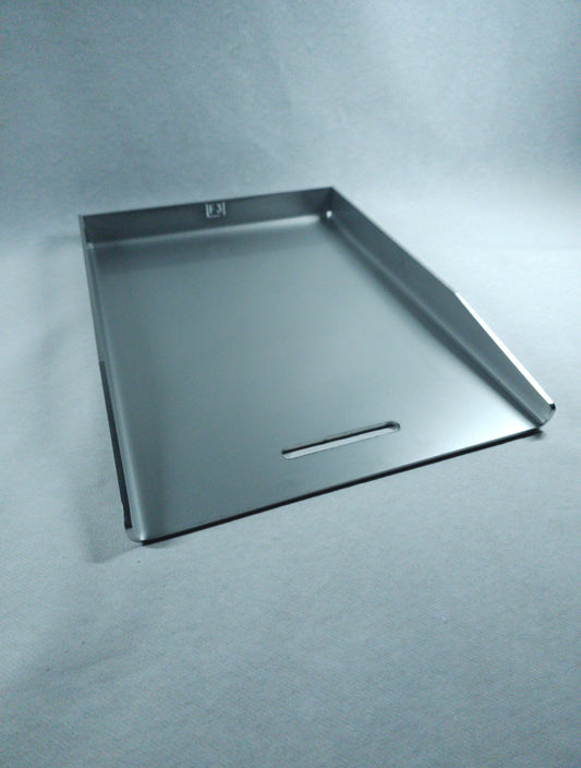 Edelstahl Plancha Universal 40 x 30 cm mit Fettablauf / Langloch