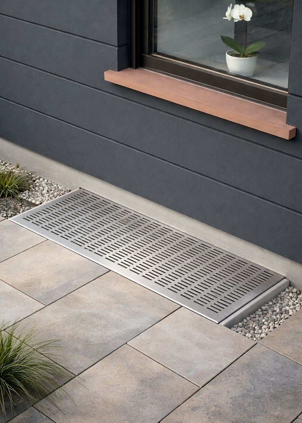 Lichtschacht Abdeckung aus Edelstahl