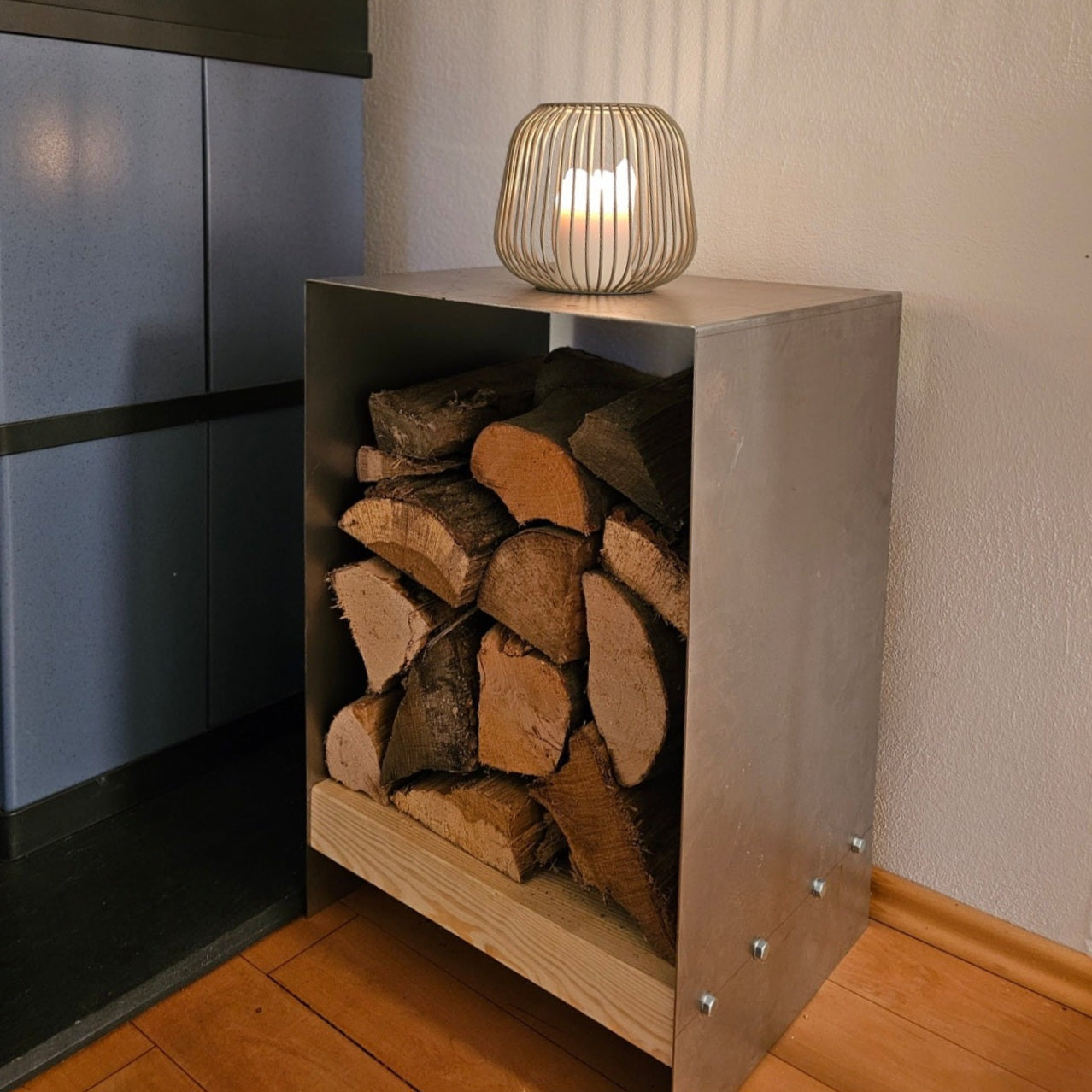 Kaminholz Ständer Lager Blech