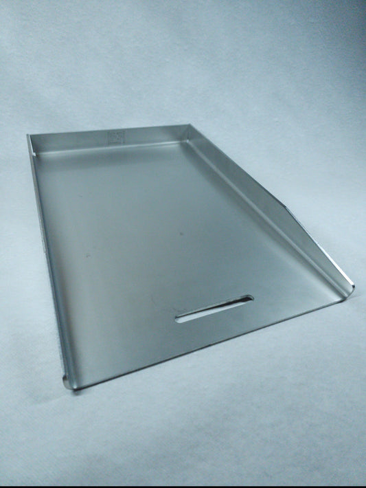 Edelstahl Plancha 44,5 x 26 cm mit Fettablauf / Langloch